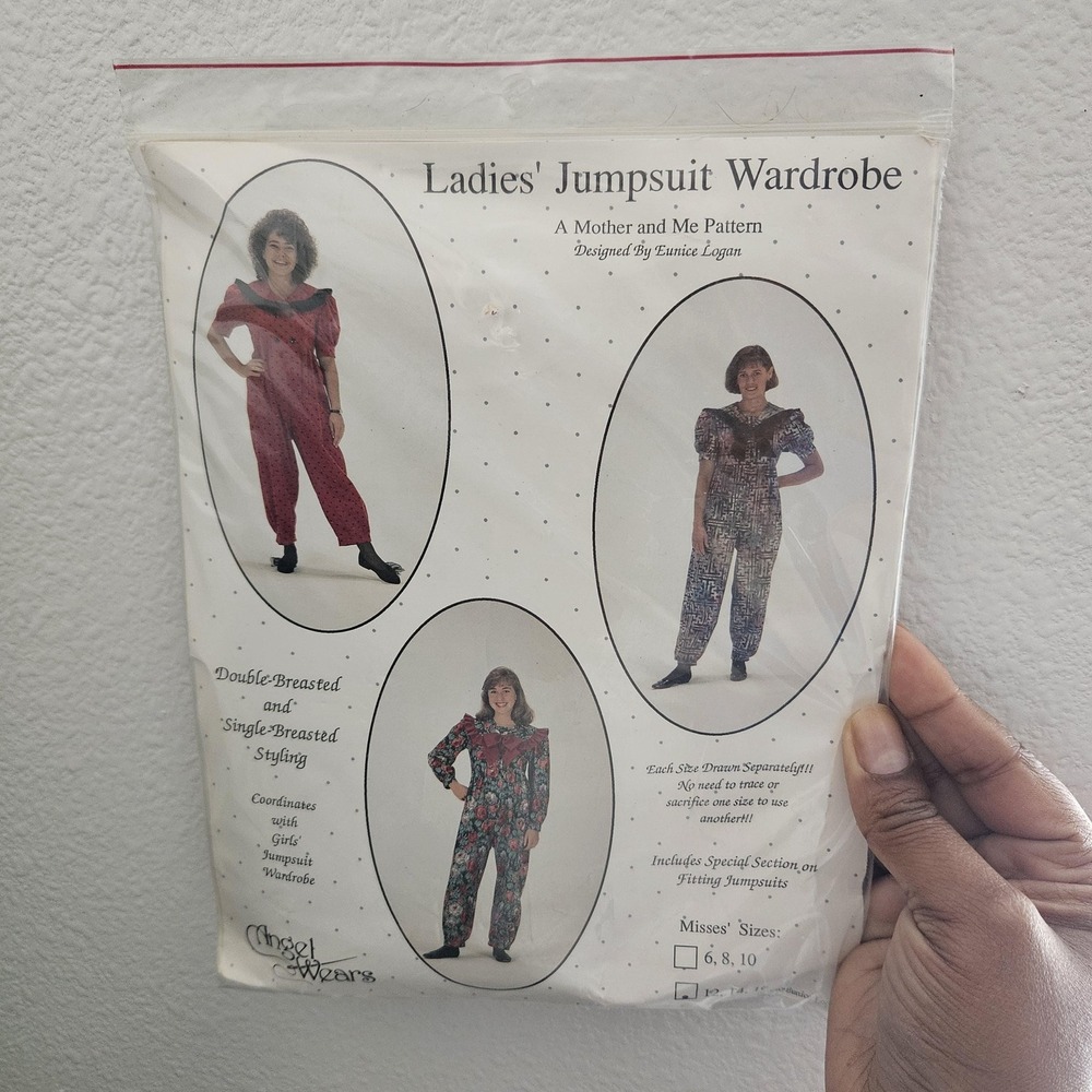 VTG Angel Wears DIY Sewing Pattern Dress Jumpsuit Jumper Girls 12 14 16 Uncut